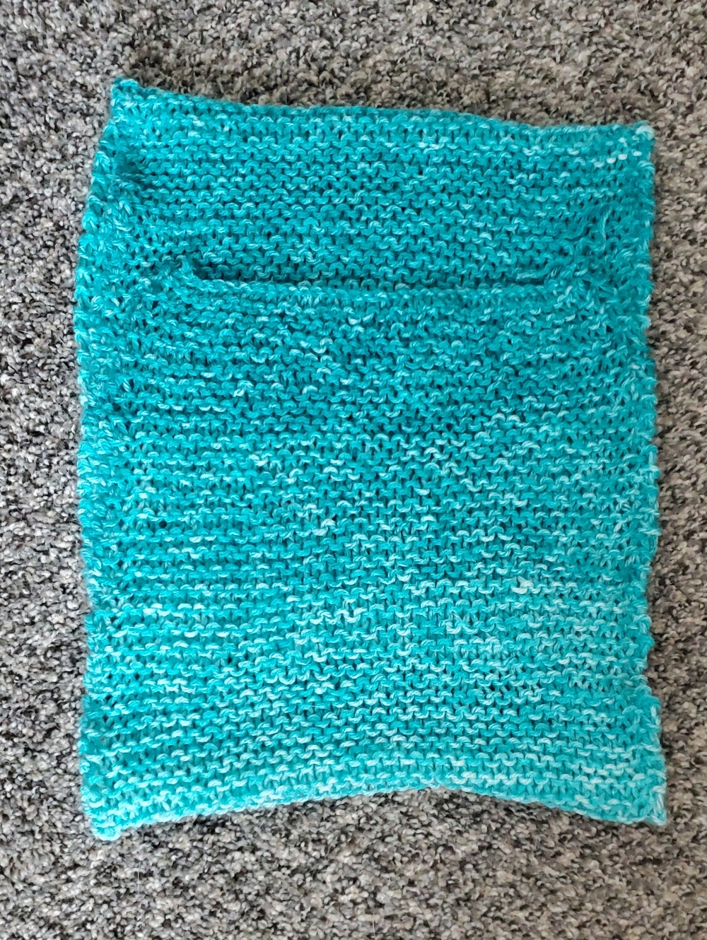 Handmade Gradient Teal Knit Scarf - Picture 3 of 3